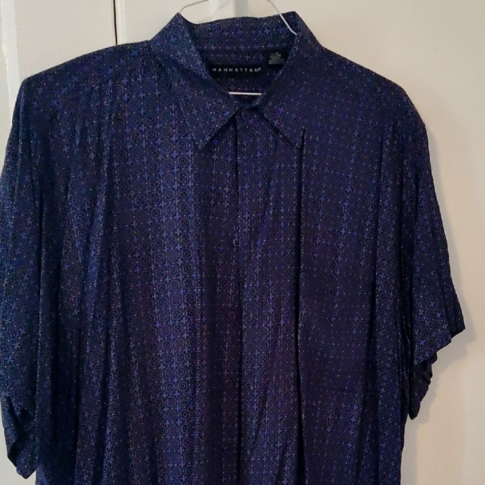 Men's Blue Shirt Short Sleeve